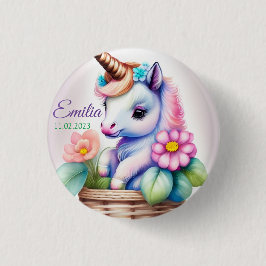 Einhorn im Korb - Wasserfarbe Kindermotiv Knapp