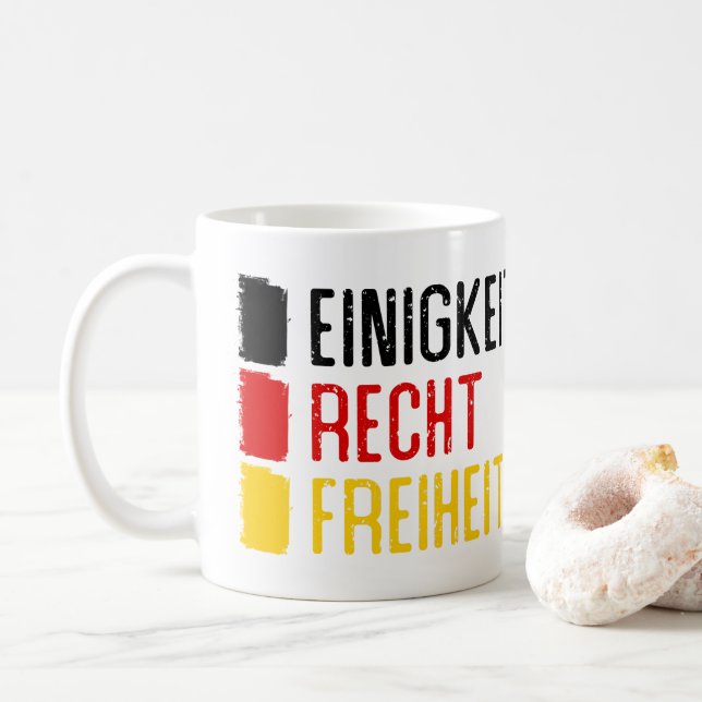 Einigkeit Recht Freiheit, Tyskland motto Kaffemugg (Med munk)