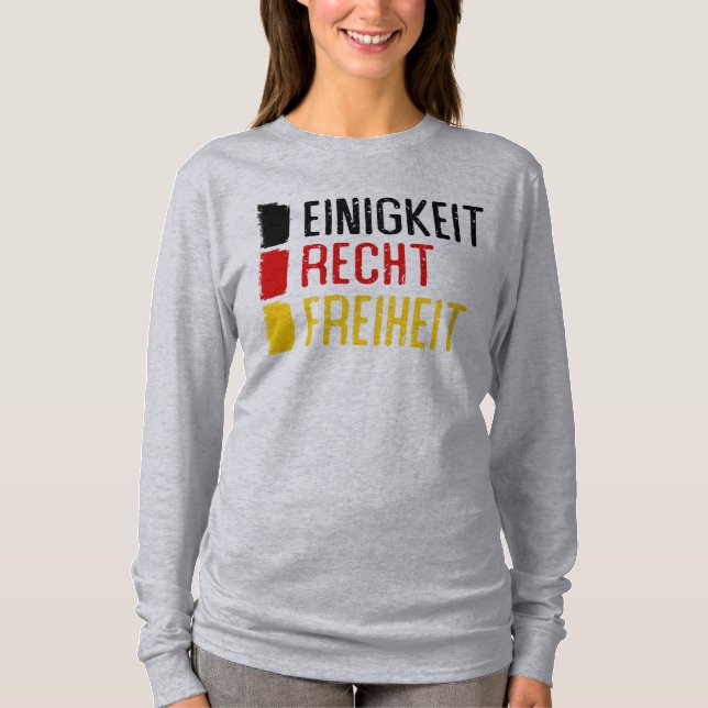 Einigkeit Recht Freiheit Tyskland Motto T Shirt (Framsida)