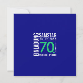Einladung 70. Geburtstag (individuell bedruckt) Inbjudningar