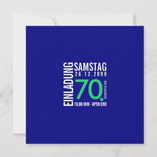 Einladung 70. Geburtstag (individuell bedruckt) Inbjudningar