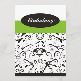 Einladung - black coral grün inbjudningar