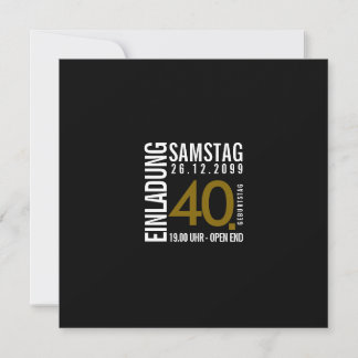 Einladung/Einladungskarte 40. Geburtstag (Rote 40) Inbjudningar