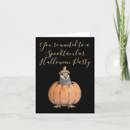 Einladung Halloween Party - Taube im Kürbis Tack Kort