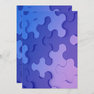 Einladung mit 3 D Effekt Puzzle Inbjudningar