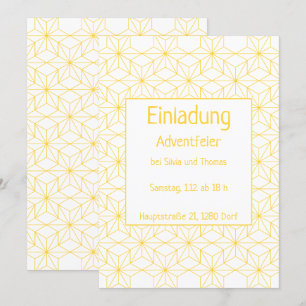 Einladung zu einer Feier, goldene Sterne Inbjudningar