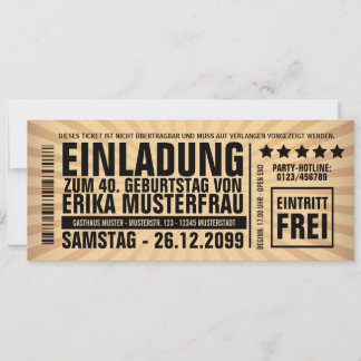 Einladung zum 40. Geburtstag (personalisierbar) Inbjudningar