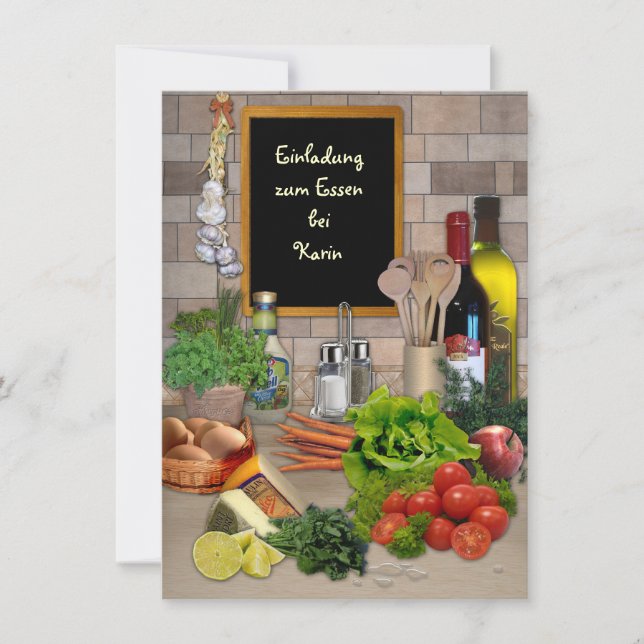 Einladung zum Essen (mit deinem Namen) Inbjudningar (Framsida)