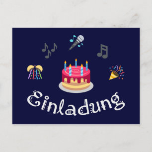 Einladung zum Geburtstag Inbjudan Vykort