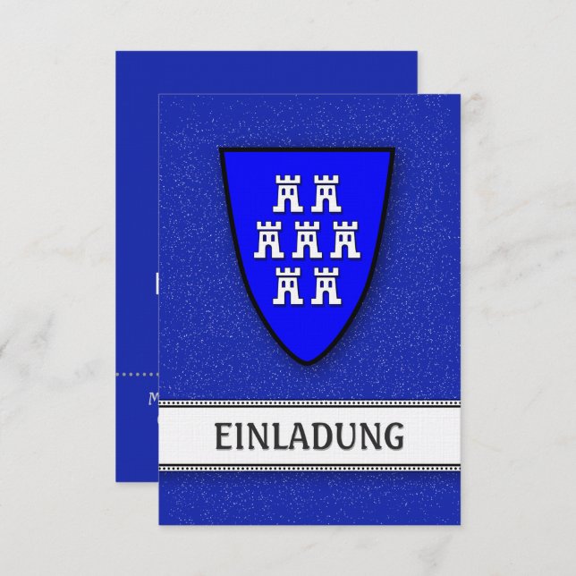 Einladungen Siebenbürgen Blau Inbjudningar (Fram/baksida)