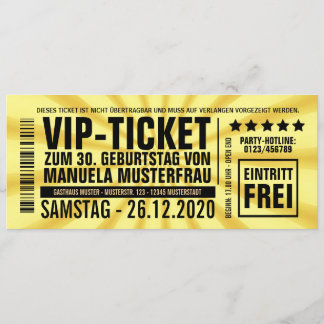Einladungen zum 30. Geburtstag (“VIP”) Inbjudningar
