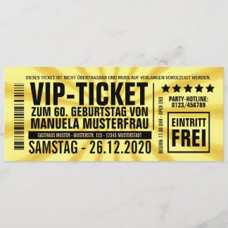 Einladungen zum 60. Geburtstag (“VIP”) Inbjudningar
