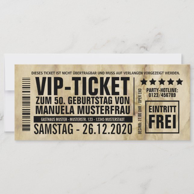 Einladungen zum Geburtstag (“VIP”) Inbjudningar (Framsida)