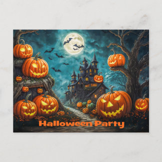 Einladungskarte für eine Halloween Party Meddelande Vykort