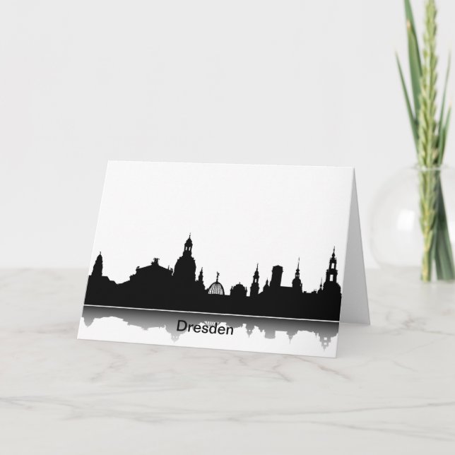 Einladungskarte mit Dresden Skyline. Kort (Framsida)