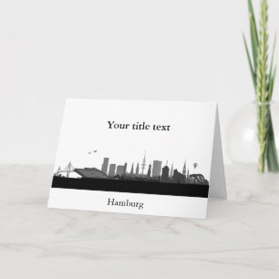 Einladungskarte mit Hamburg Skyline. Kort