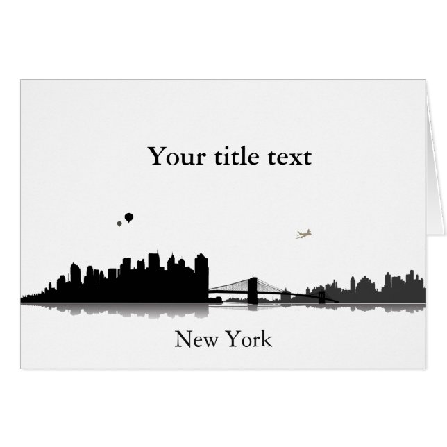Einladungskarte mit New York Skyline. Hälsningskort (Framsidan Horizontal)