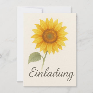 Einladungskarte mit strahlender Sonnenblume Inbjudningar