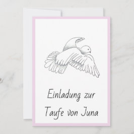Einladungskarte zur Taufe mit Taubenmotiv Mädchen Julkort