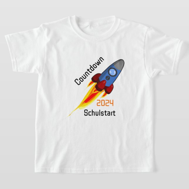 Einschulung - Countdown Schulstart 2026 - Rakete | T Shirt (Laydown)