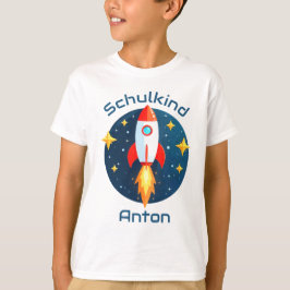 Einschulung - Rakete gelbe Sterne - Schulkind | T Shirt