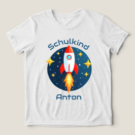 Einschulung - Rakete gelbe Sterne - Schulkind | T Shirt