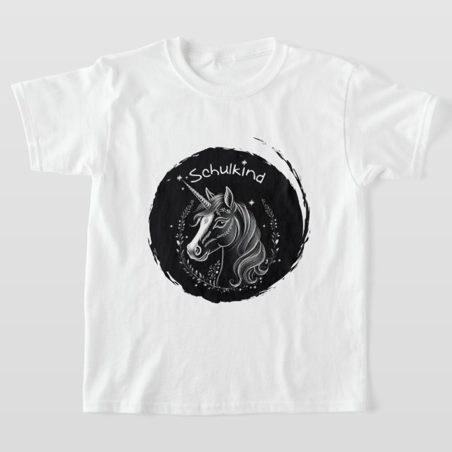 Einschulung - Schulkind - Einhorn mit Sternchen | T Shirt (Laydown)