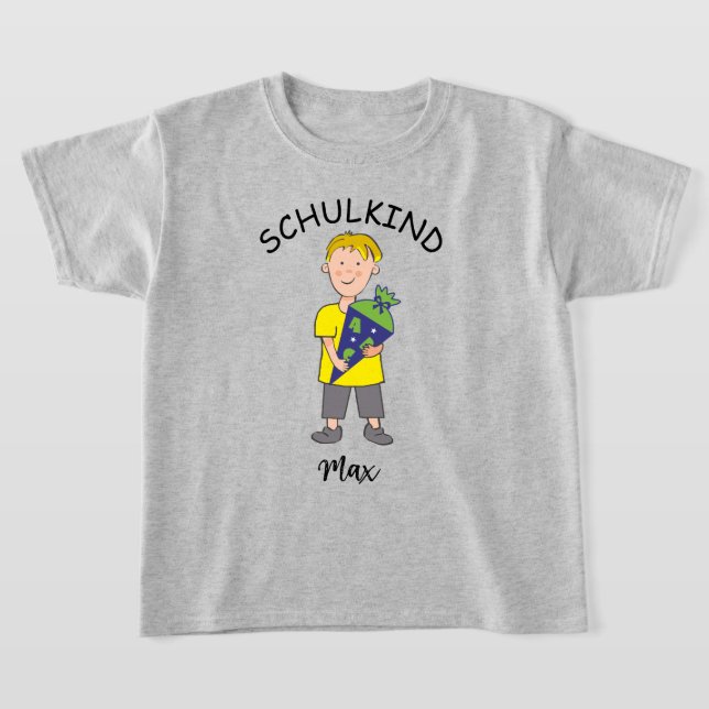 Einschulung Schulkind - Junge mit Schultüte 1 | T Shirt (Laydown)