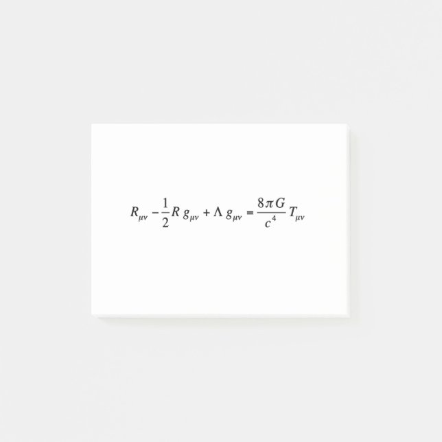 Einstein fält ekvation of general relatiativitativ post-it block (Framsida)