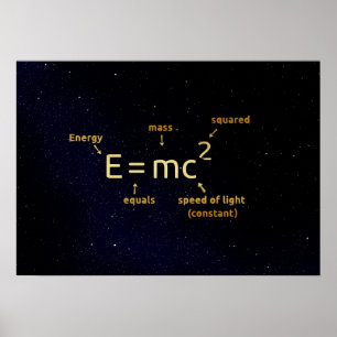 einstein matematikformel på nattstjärnaaffischen poster