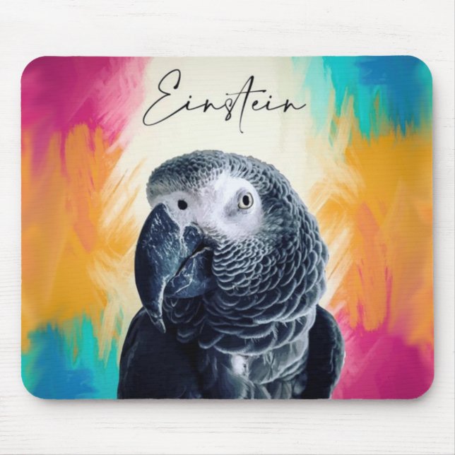 Einstein Parrot Mouse Pad Musmatta (Framsidan)