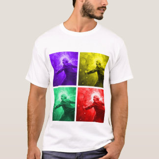Einstein Tennis Pop Art – Four Color Panel Shirt T Shirt