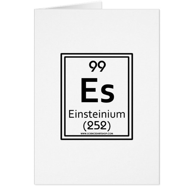 Einsteinium 99 hälsningskort (Framsidan)