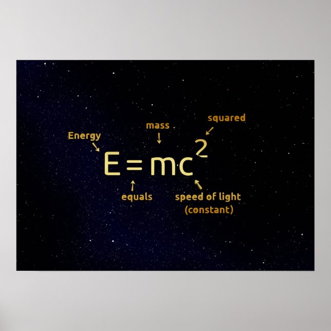 einsteinmatematikformel på nattstjärnor poster (Framsidan)