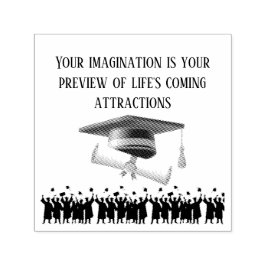 Einstein's graduation motto white självfärgande stämpel