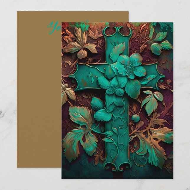 EInternal Faith - A Timless Verdigris Kor Julkort (Fram/baksida)