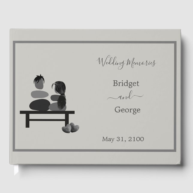 EInternal Stone par Boho bröllop Gästböcker (Framsida)