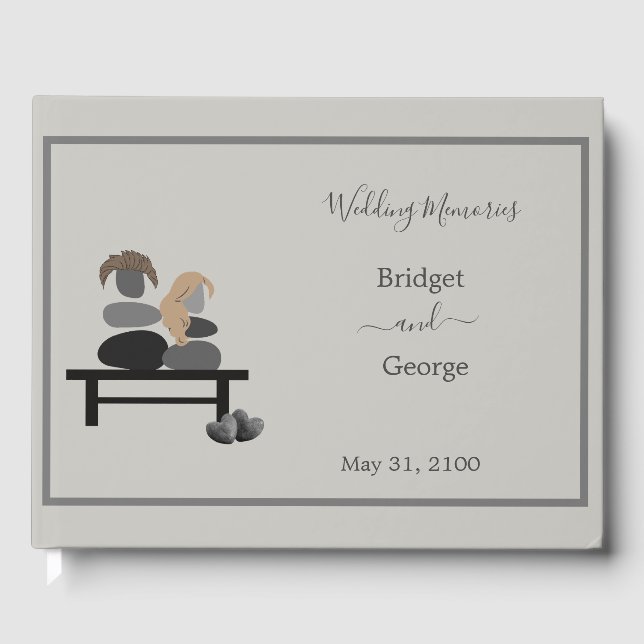 EInternal Stone par Boho bröllop Gästböcker (Framsida)