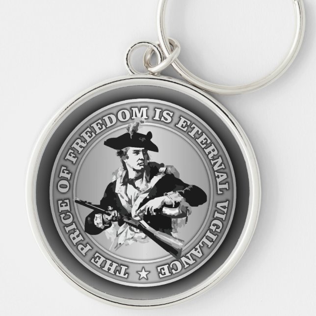 EInternal Vigilance Rund Silverfärgad Nyckelring (Framsidan)