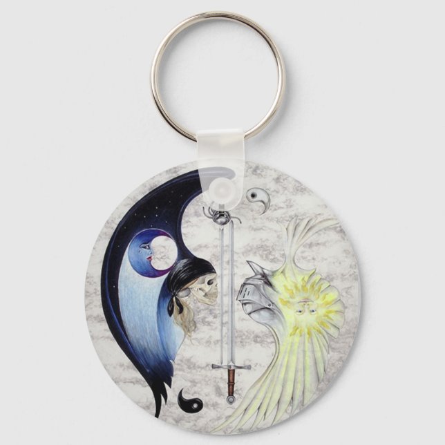 EInternal Zen Swordsman Yin & Yang Keychain Nyckelring (Framsida)