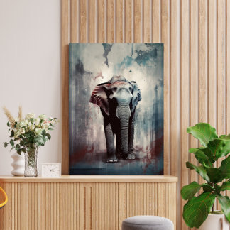 Einzigartiger Elefanten-Kunstdruck: Moderne Street Fototryck