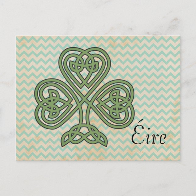 Éire Celtic Shamrock Vykort (Framsida)