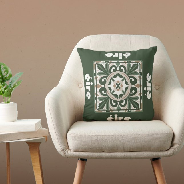 Éire Grönt Celtic Design Kudde (Skapare uppladdad)