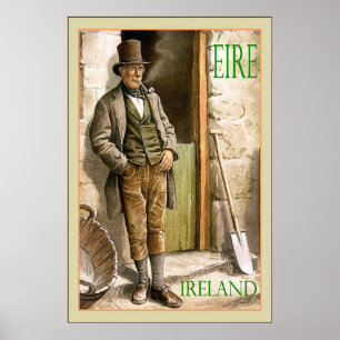 Éire ~ Ireland ~ Vintage resor Poster
