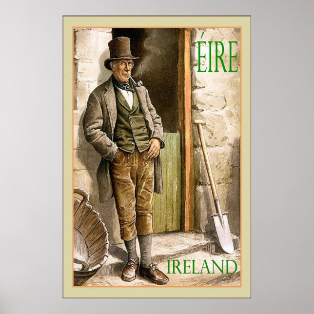 Éire ~ Ireland ~ Vintage resor Poster (Framsidan)