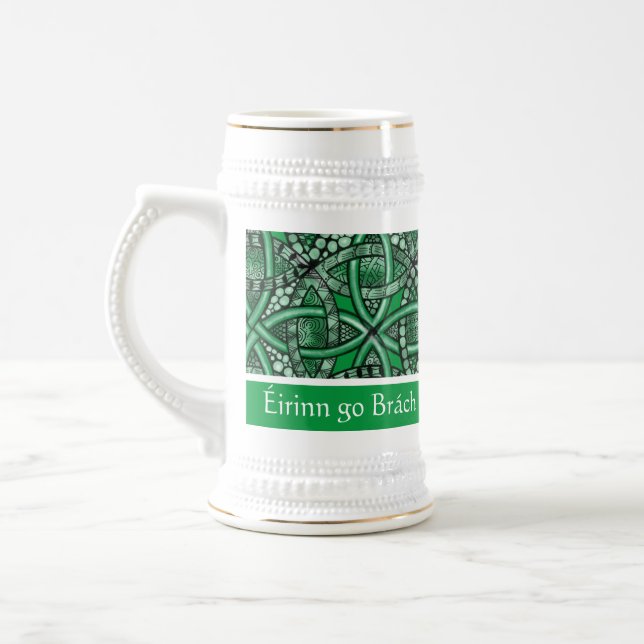 Éirinn go Brách Kelly Grönt Celtic Knot Sejdel (Vänster)
