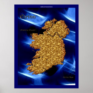 Éirinn Karta of Ireland Art Poster