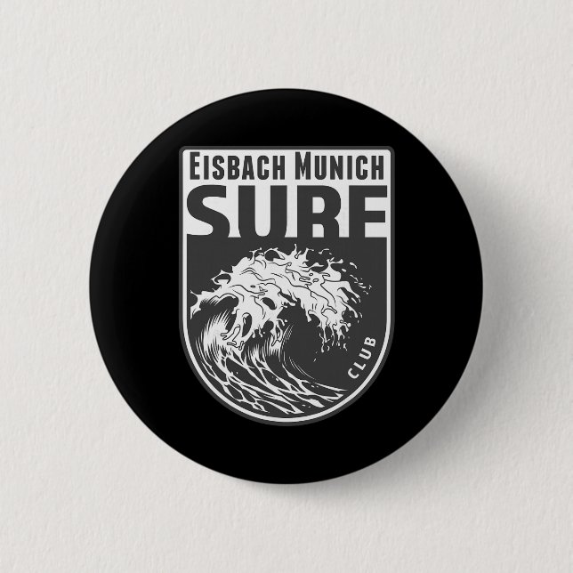 Eisch, München Surf Souvenir Surfing Vågor Semeste Knapp (Framsida)