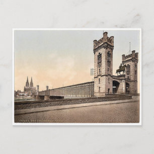 Eisenbahn Bridge, Köln, Rhen, Tysklanda klor Vykort