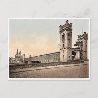 Eisenbahn Bridge, Köln, Rhen, Tysklanda klor Vykort